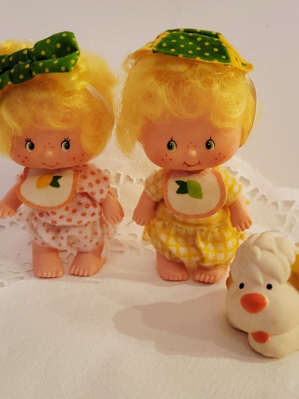 Vintage Lem & Ada Twins 1979 with Pet Sugar Woofer from Strawberry Shortcake